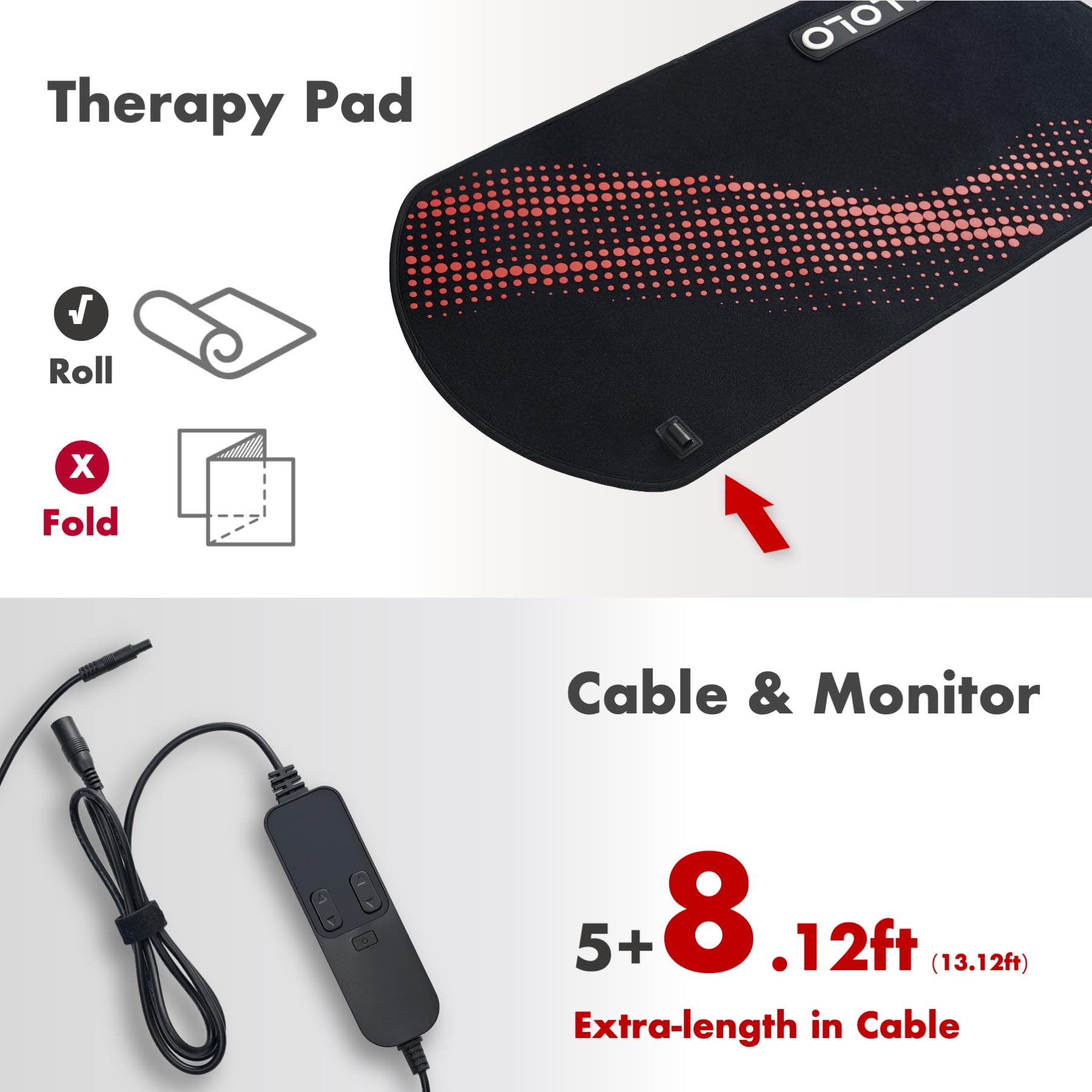 ALLOLO Red Light Therapy Pad | 32.7″ × 15.7″ — Product view 7