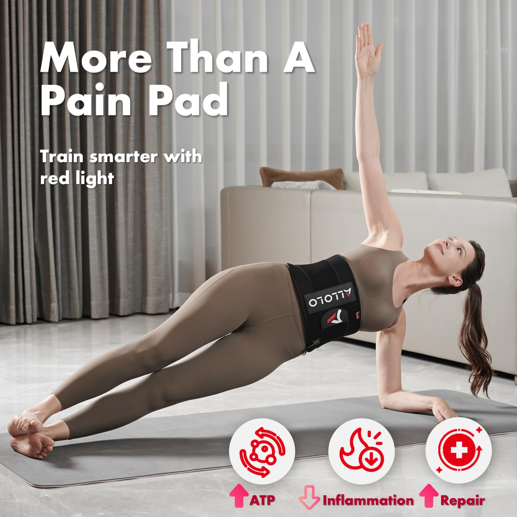 ALLOLO Red Light Therapy Belt | 16.7″ × 7.9″ — Product view 5
