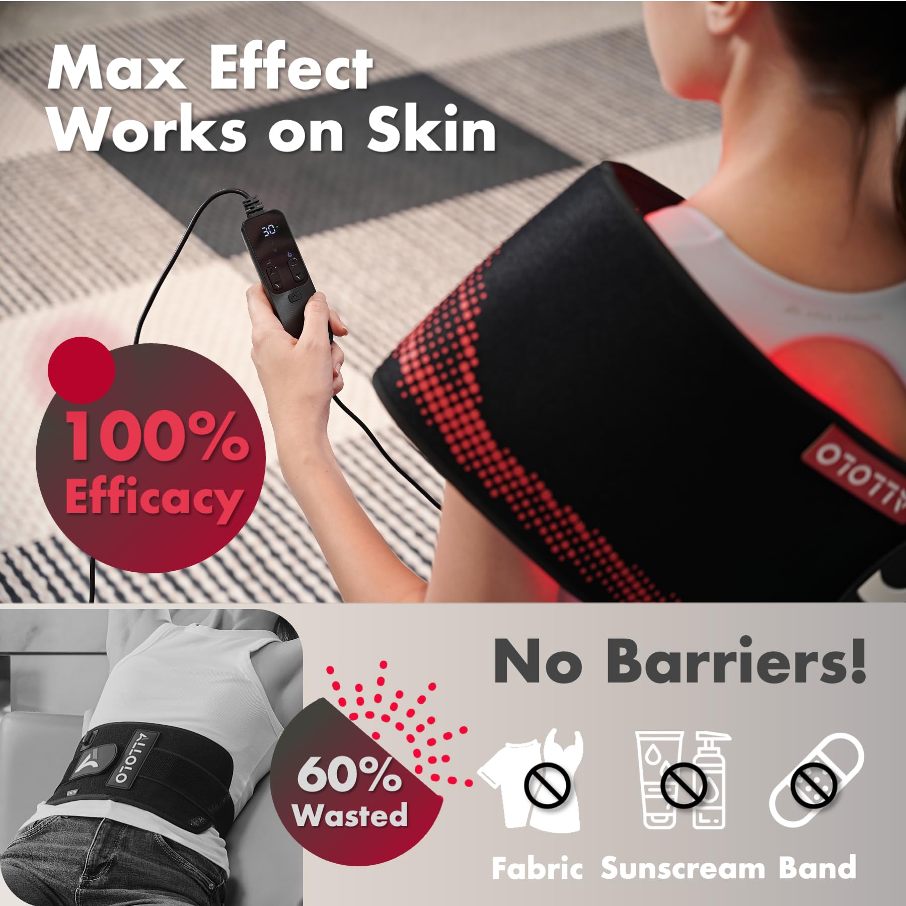 ALLOLO Red Light Therapy Belt | 39″ × 7.7″ — Product view 6