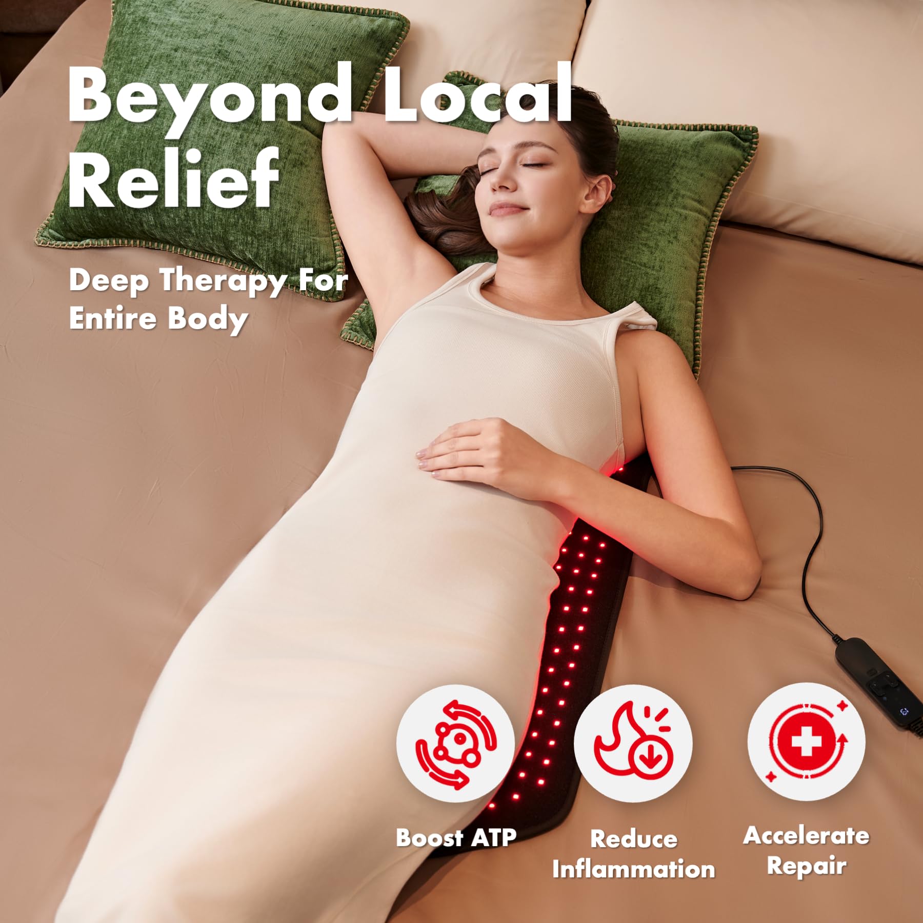 ALLOLO Red Light Therapy Pad | 27.6 × 13.9″ — Product view 3