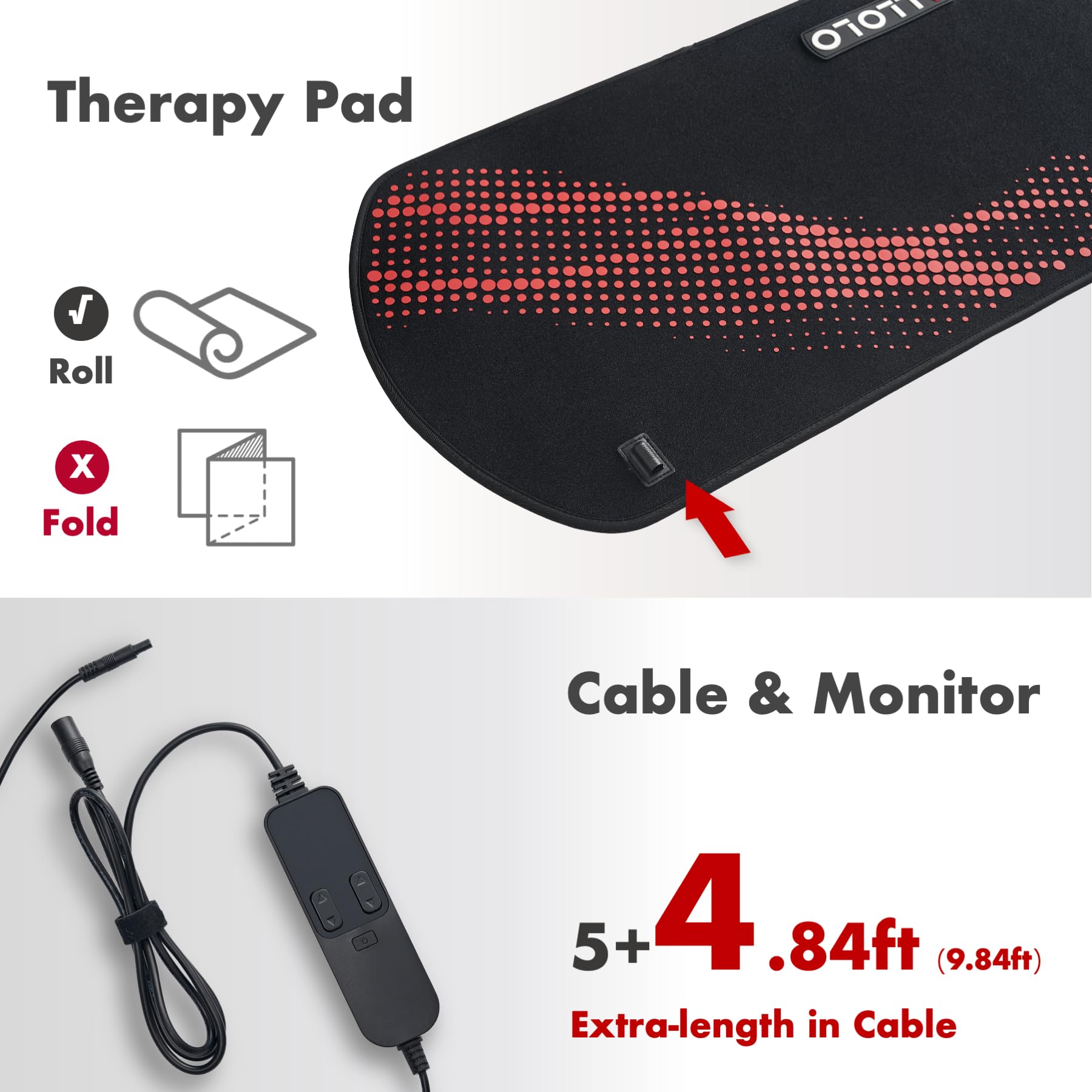 ALLOLO Red Light Therapy Pad | 27.6 × 13.9″ — Product view 7