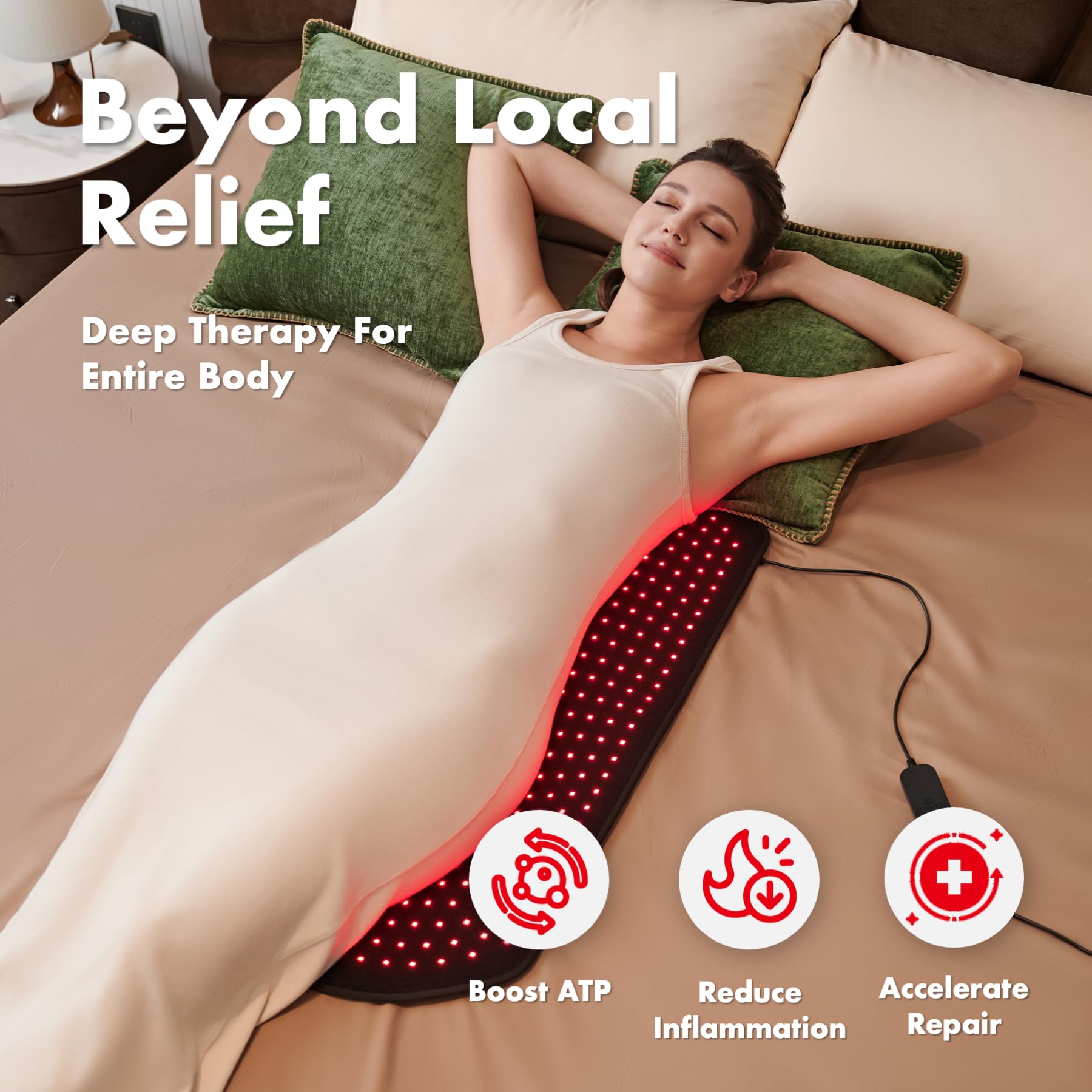 ALLOLO Red Light Therapy Pad | 32.7″ × 15.7″ — Product view 3